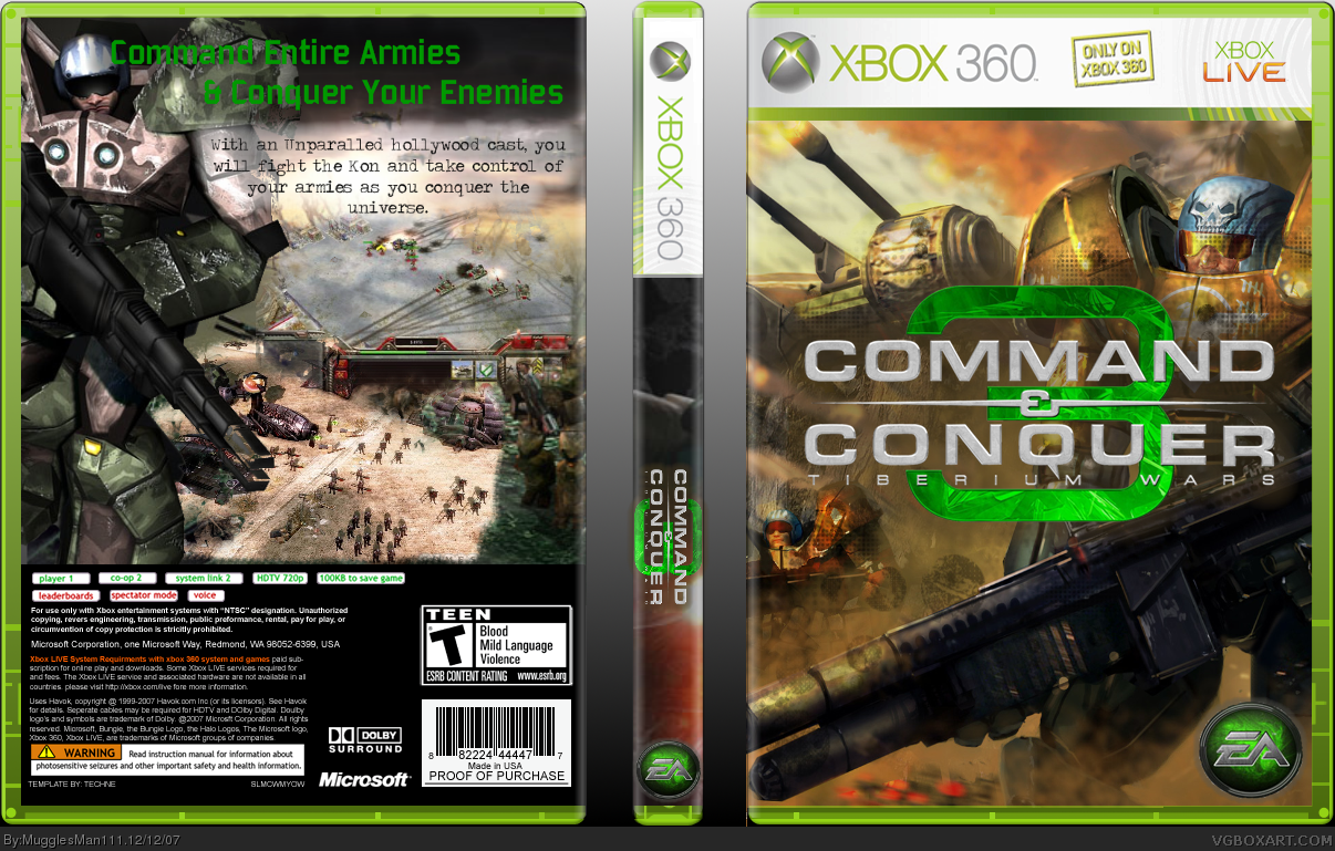 Command & Conquer 3: Tiberium Wars Xbox 360 Box Art Cover by MugglesMan111