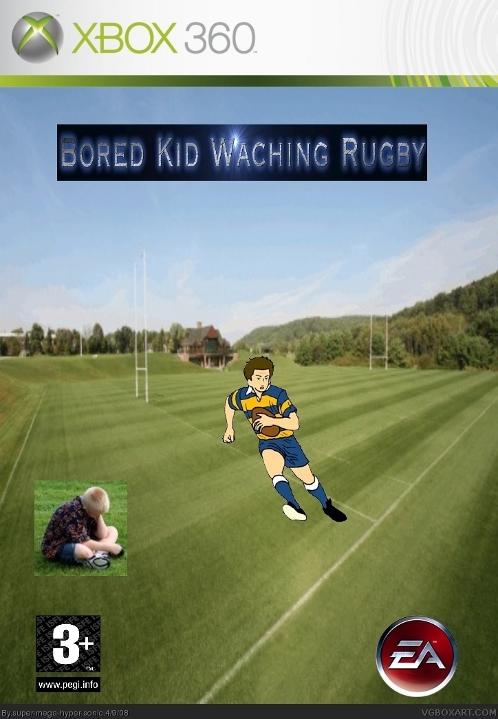 Bored kid watching rugby box cover