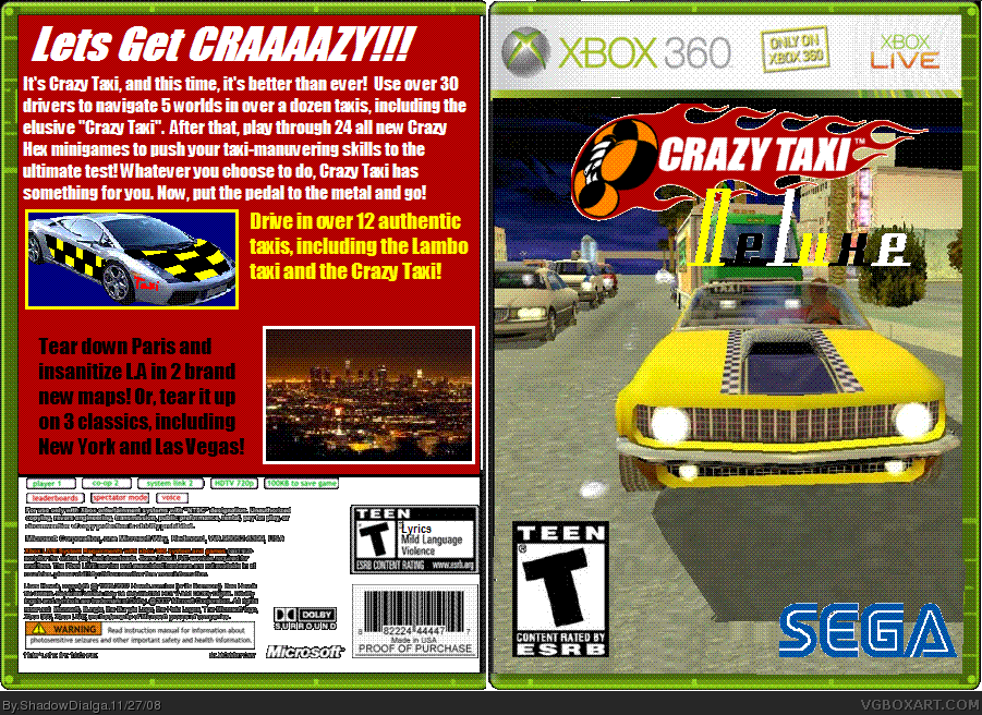 Crazy Taxi Deluxe box cover