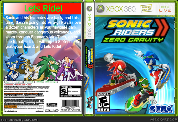 Sonic Riders: Zero Gravity box art cover