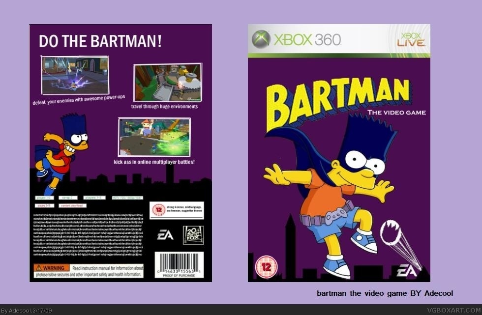 Bartman the video game box cover