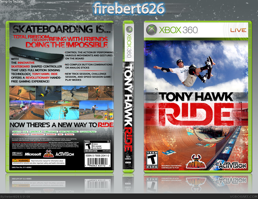 Tony Hawk: RIDE box cover