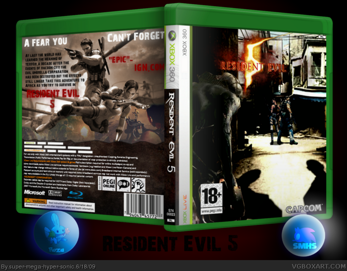 Resident Evil 5: Blu-Ray edition box art cover