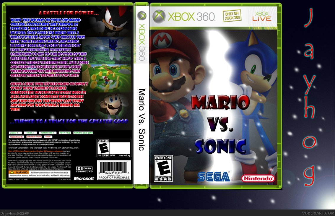 Mario VS Sonic box cover