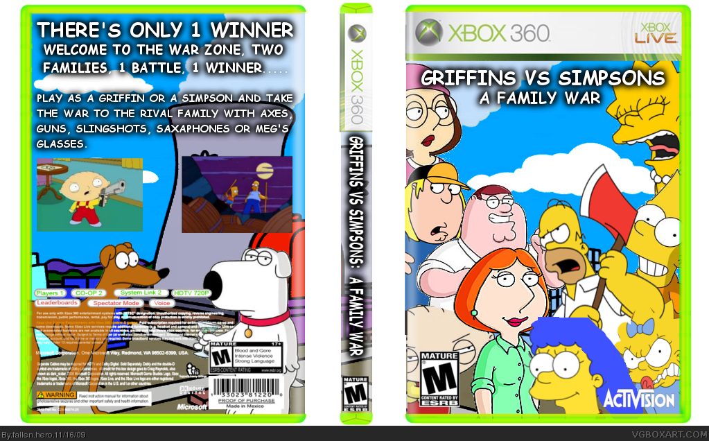 Griffins VS Simpsons: A Family War box cover