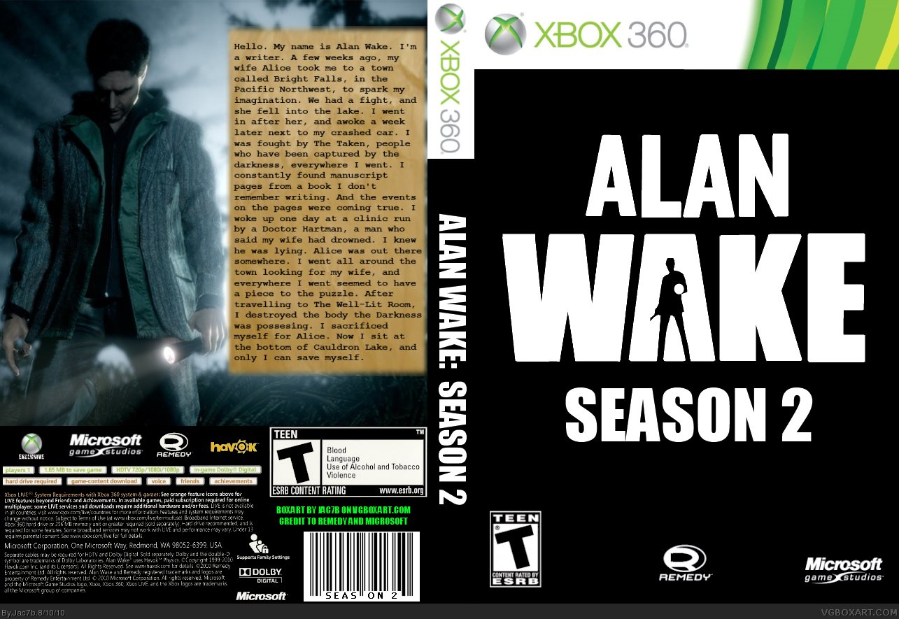 Alan Wake: Season 2 box cover