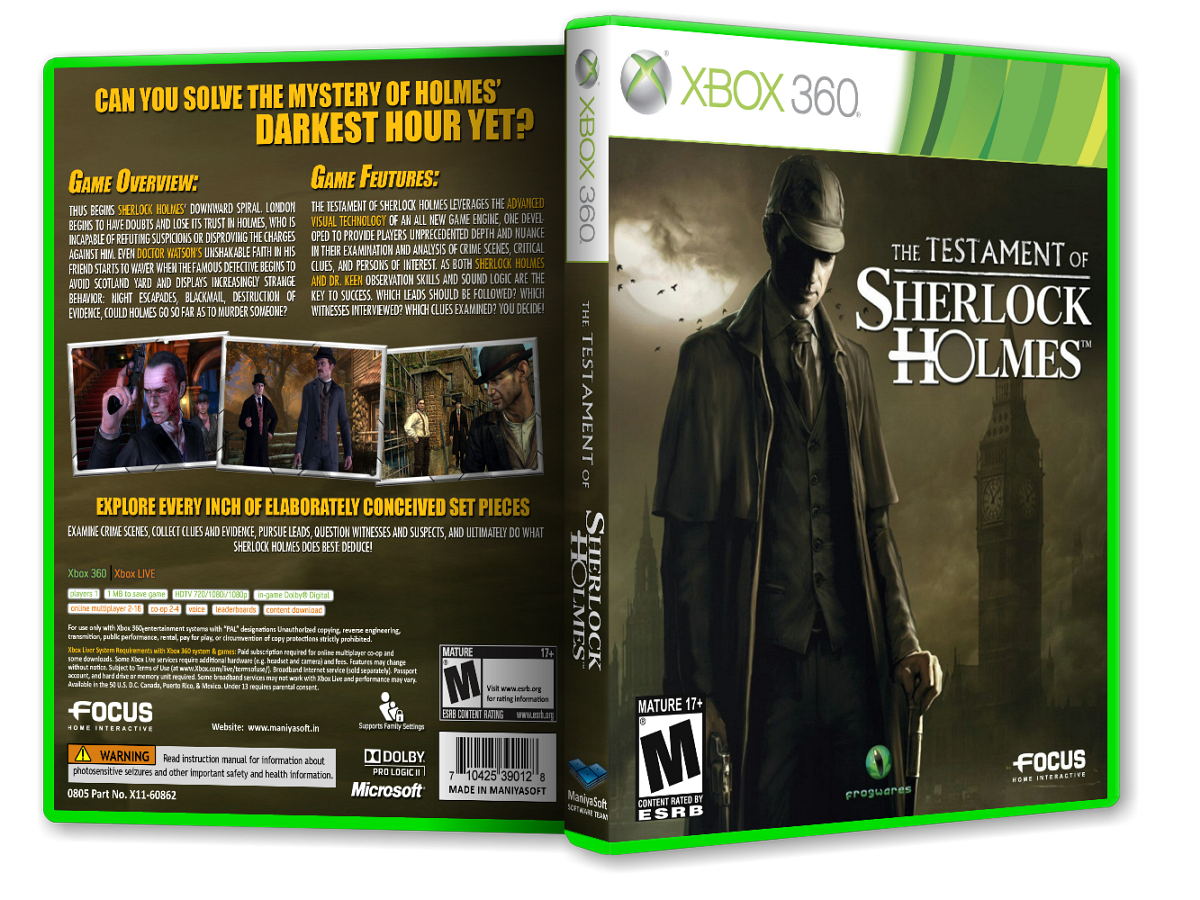 The Testament of Sherlock Holmes box cover