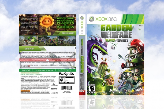 Plants Vs Zombies Garden Warfare Xbox 360 Box Art Cover By Looop