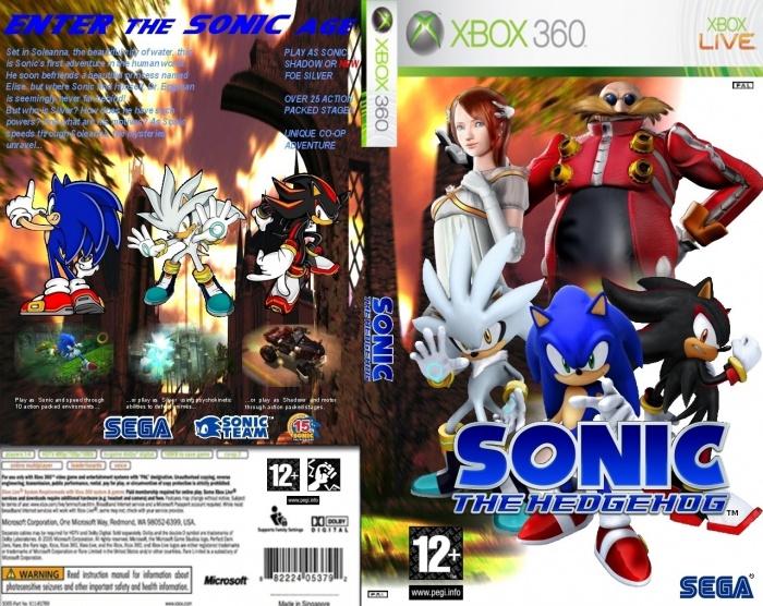 Sonic The Hedgehogs box art cover