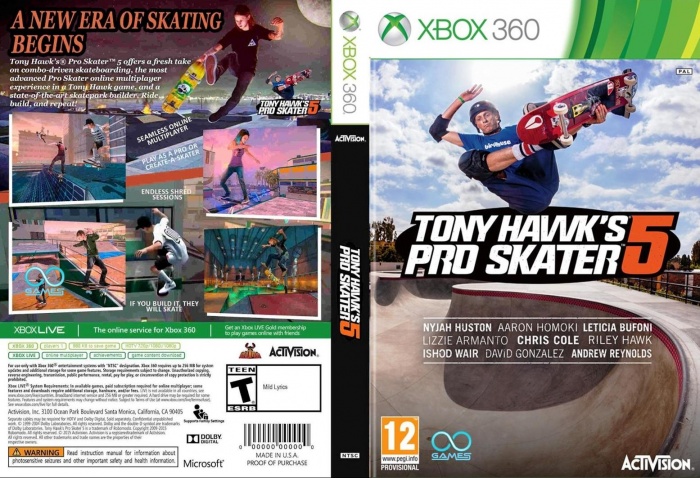Tony Hawk's Pro Skater 5 box art cover
