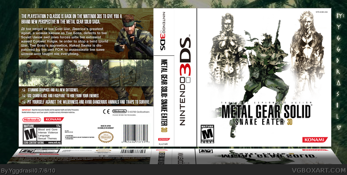 Metal Gear Solid: Snake Eater 3D box art cover