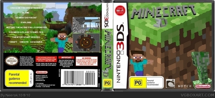 Minecraft 3D box art cover
