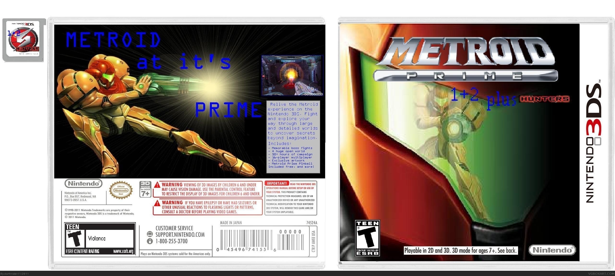 Metroid Prime 1+2 plus Hunters box cover