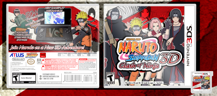 Naruto Shippuden: Clash of Ninja 3D box art cover
