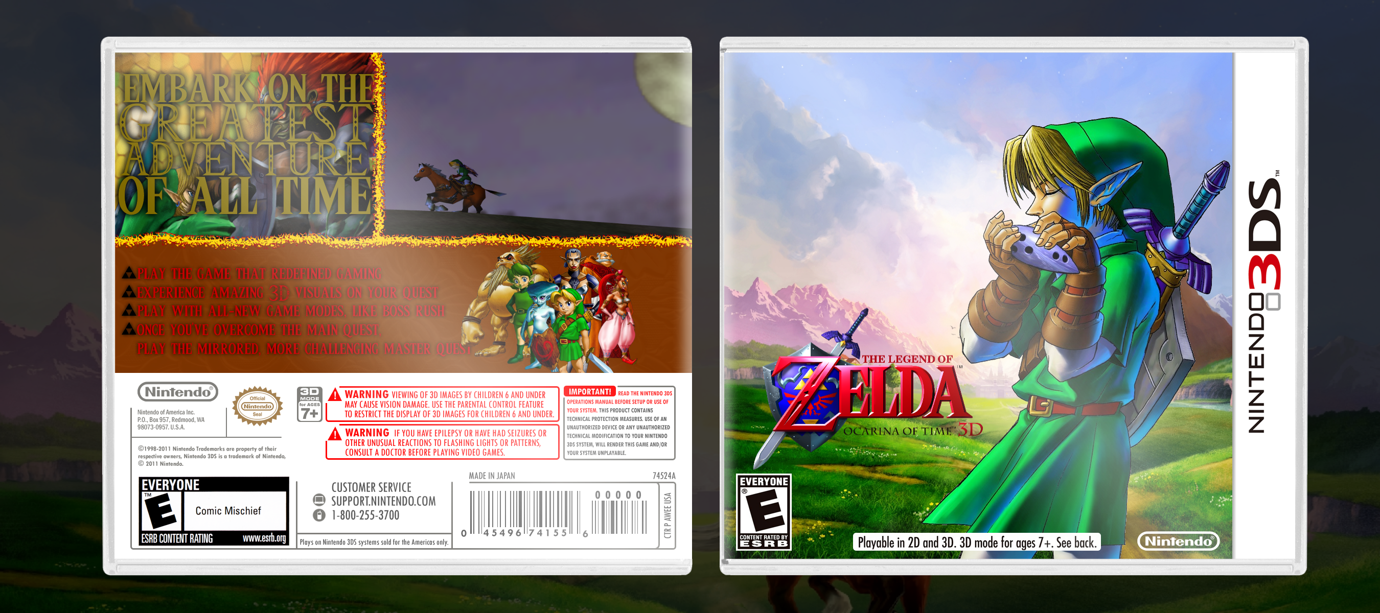 The Legend of Zelda: Ocarina of Time 3D box cover