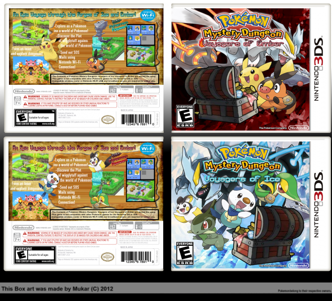 Pokemon Mystery Dungeon Voyagers of Ember/Ice box art cover