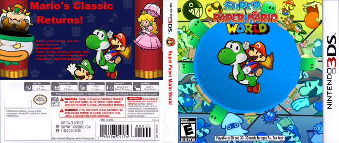 Super Paper Mario World box art cover