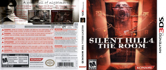 Silent Hill 4: The Room 3D box art cover