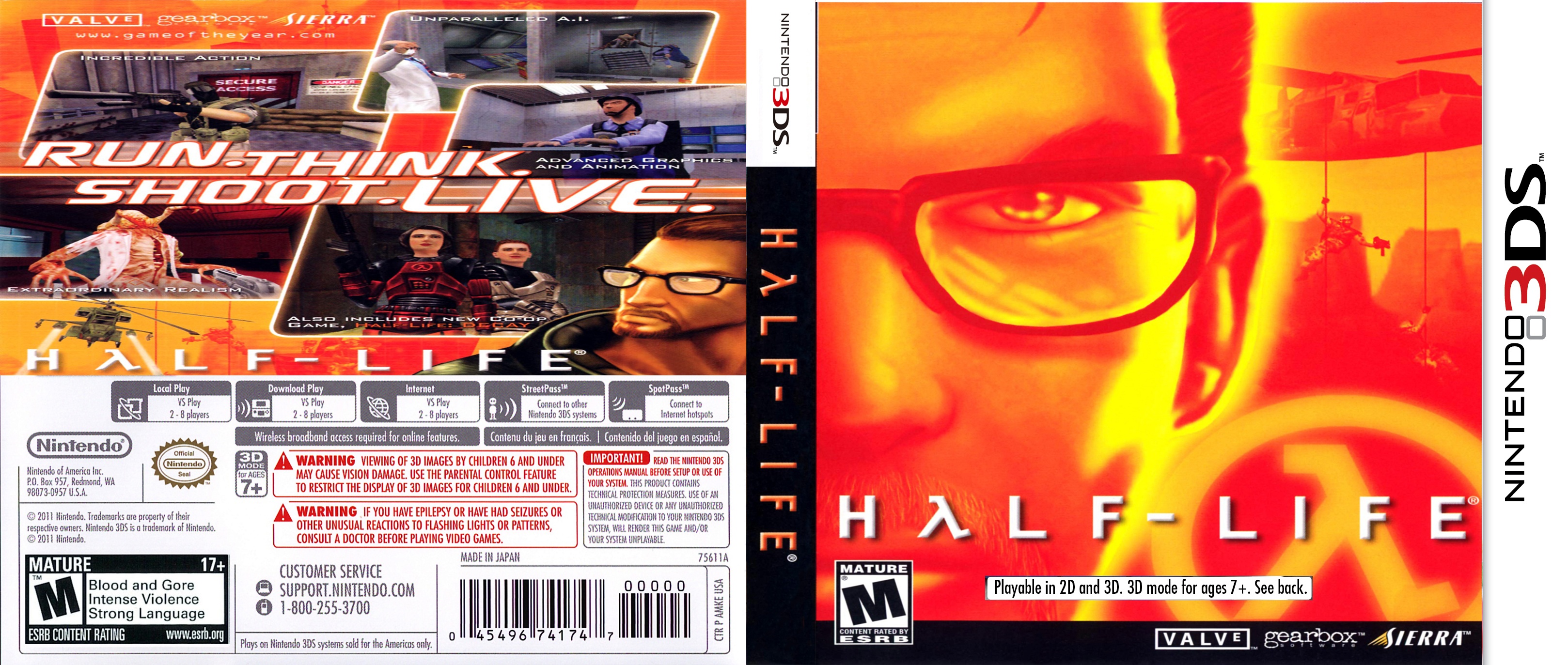 Half Life 3D box cover