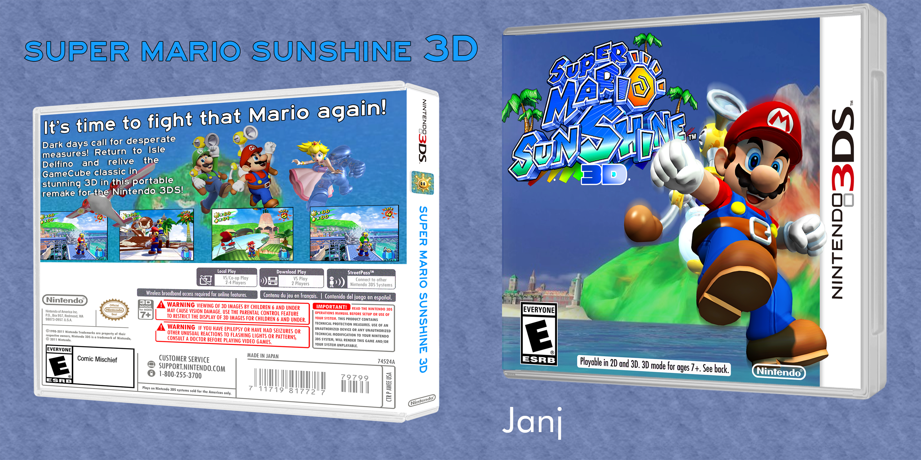 Super Mario Sunshine 3D box cover