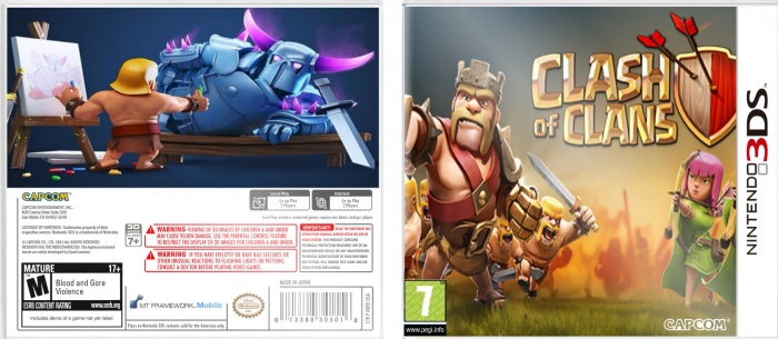 Clash of clan Nintendo 3DS box art cover