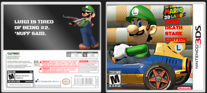 Super Mario 3D Land Luigi Death Stare Edition box art cover