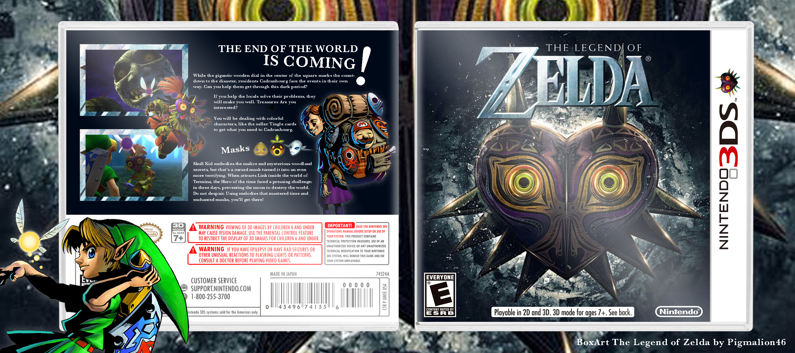 The Legend of Zelda Majora's Mask 3D box cover