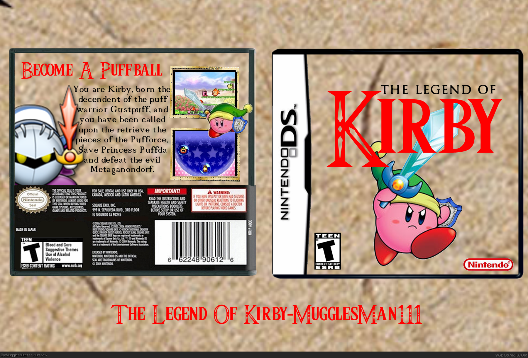 The Legend Of Kirby box cover