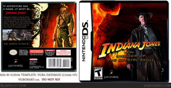 Indiana Jones and the Kingdom of the Crystal Skull box art cover