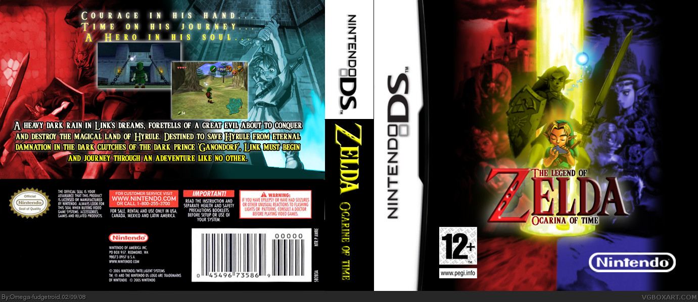 The Legend of Zelda: Ocarina of Time DS box cover