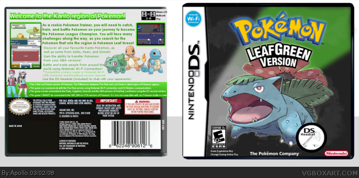 Pokemon Leaf Green box art cover
