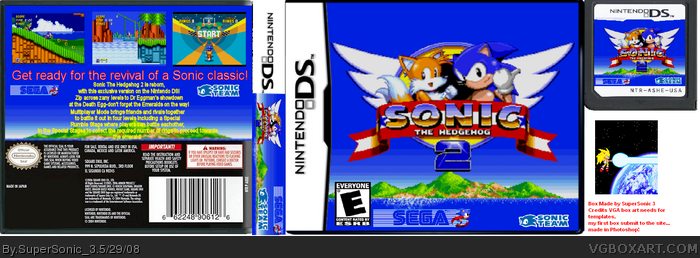 Sonic The Hedgehog 2 Genesis DS box art cover