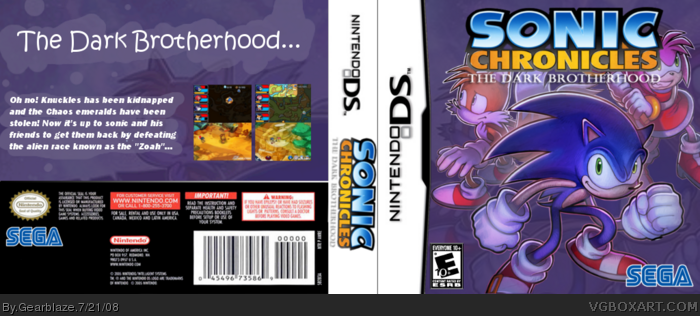 Sonic Chronicles: The Dark Brotherhood box art cover