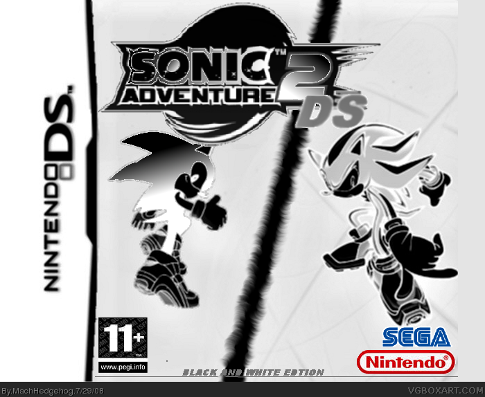 sonic adventure 2 DS black and White edtion box cover