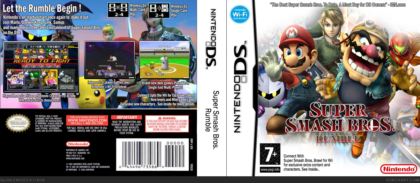 Super Smash Bros DS box cover