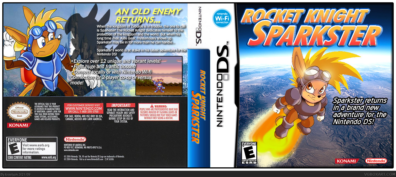 Rocket Knight Sparkster box cover