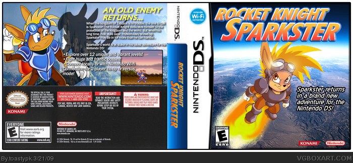Rocket Knight Sparkster box art cover