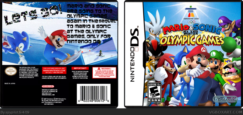 Mario and Sonic at the 2010 Winter Olympic Games box cover