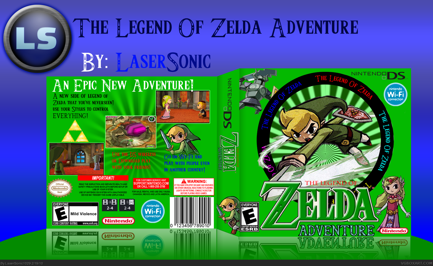 The Lengend Of Zelda Adventure box cover
