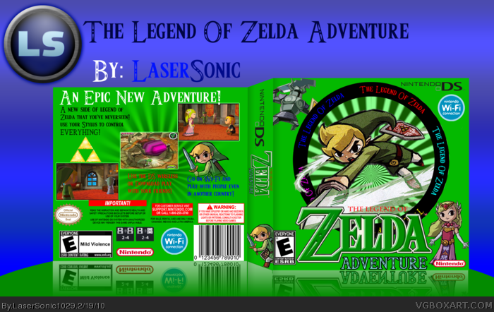The Lengend Of Zelda Adventure box art cover