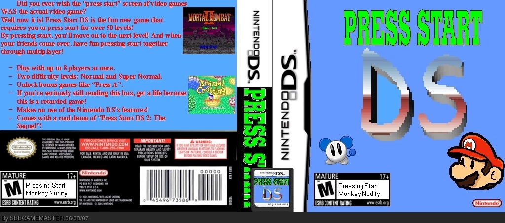 Press Start DS box cover