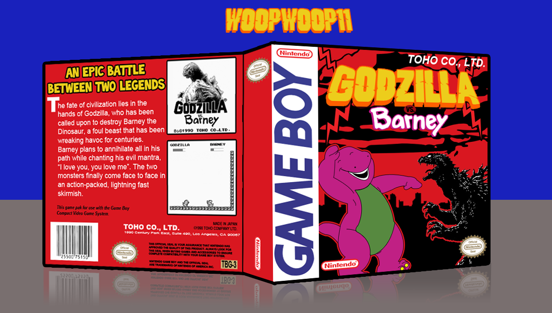 Godzilla VS. Barney box cover