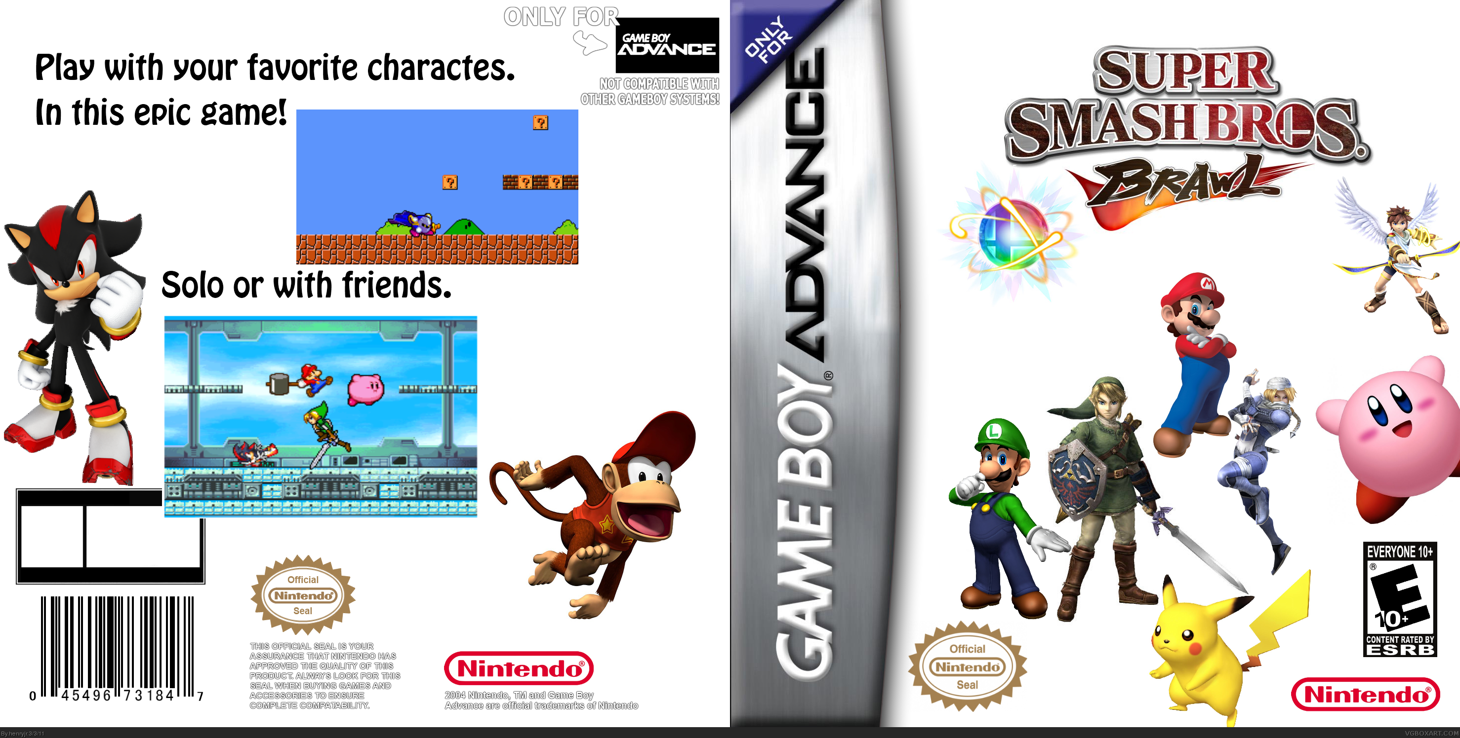 Super Smash Brothers Advance box cover