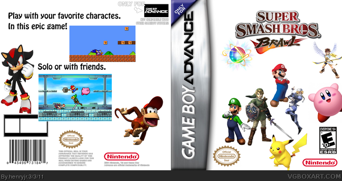 Super Smash Brothers Advance box art cover