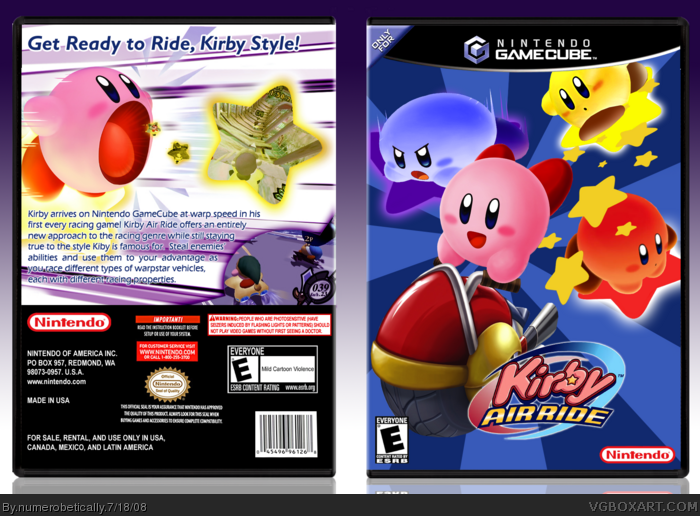 Kirby Air Ride box art cover