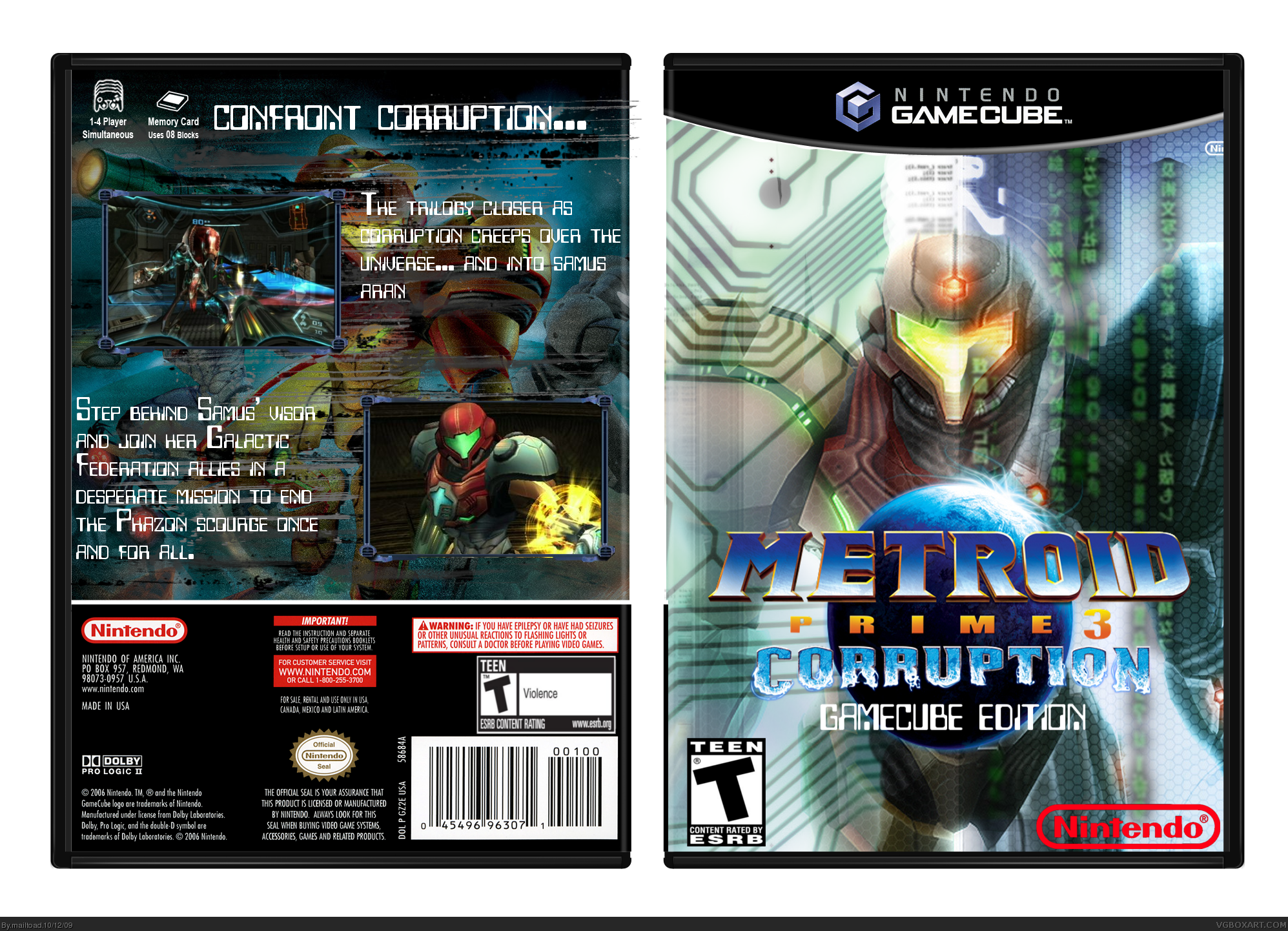 Metroid Prime 3: Corruption GCN box cover