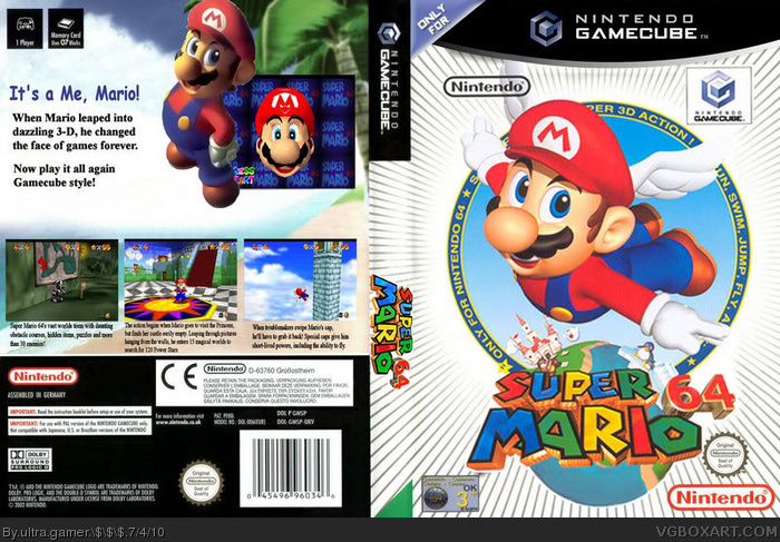Super Mario 64 box art cover