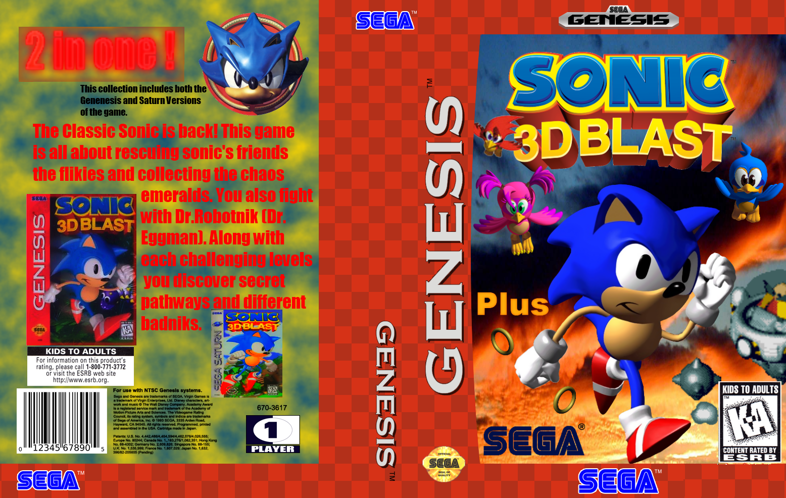 Sonic 3D Blast Plus box cover