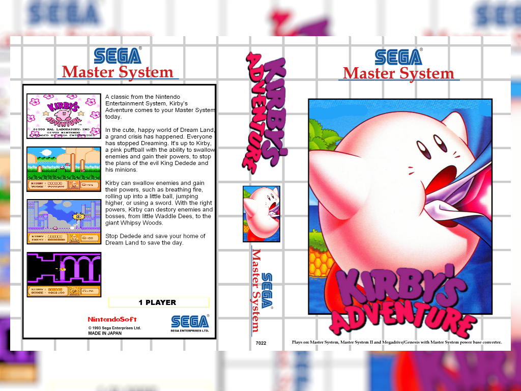 Kirby's Adventure box cover