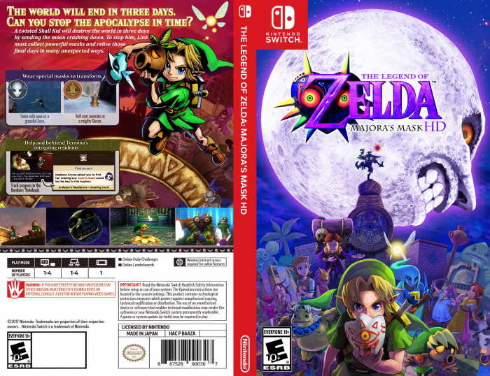 The Legend of Zelda: Majora's Mask HD box art cover